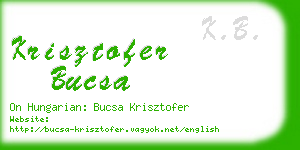 krisztofer bucsa business card